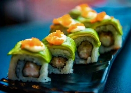 green dragon Green dragon roll topped with avocado