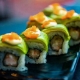 green dragon Green dragon roll topped with avocado